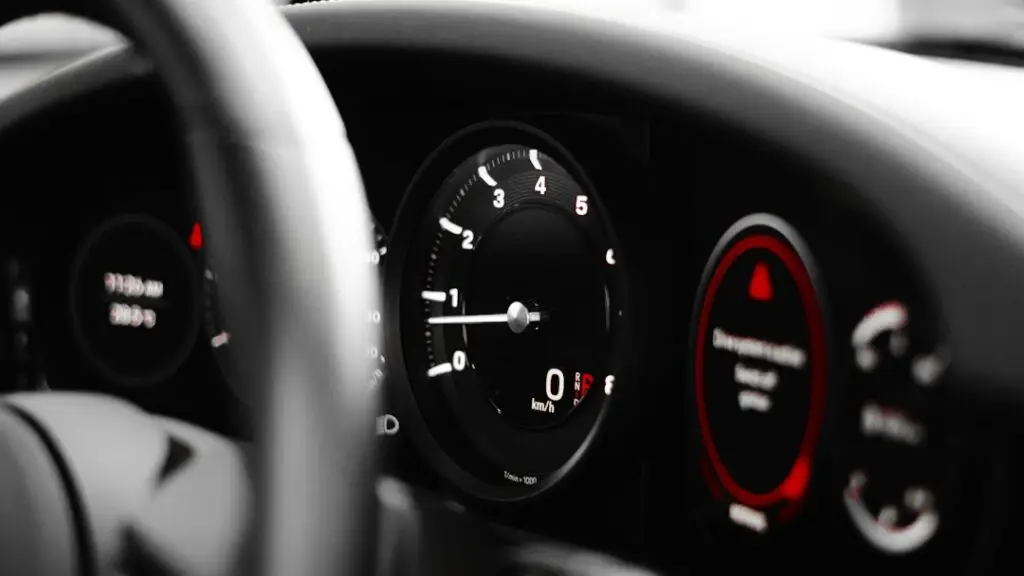 Car dashboard and centre console; illustrative interior photo