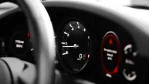 Car dashboard and centre console; illustrative interior photo
